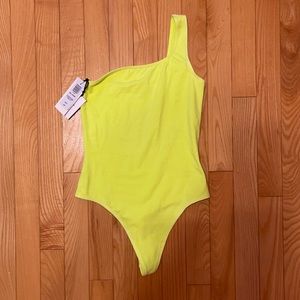 Aritzia Neon One Shoulder Bodysuit